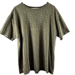 Royal Enfield Mens 3XL Olive Green Motorcycle Parts All Over Print T-Shirt‎